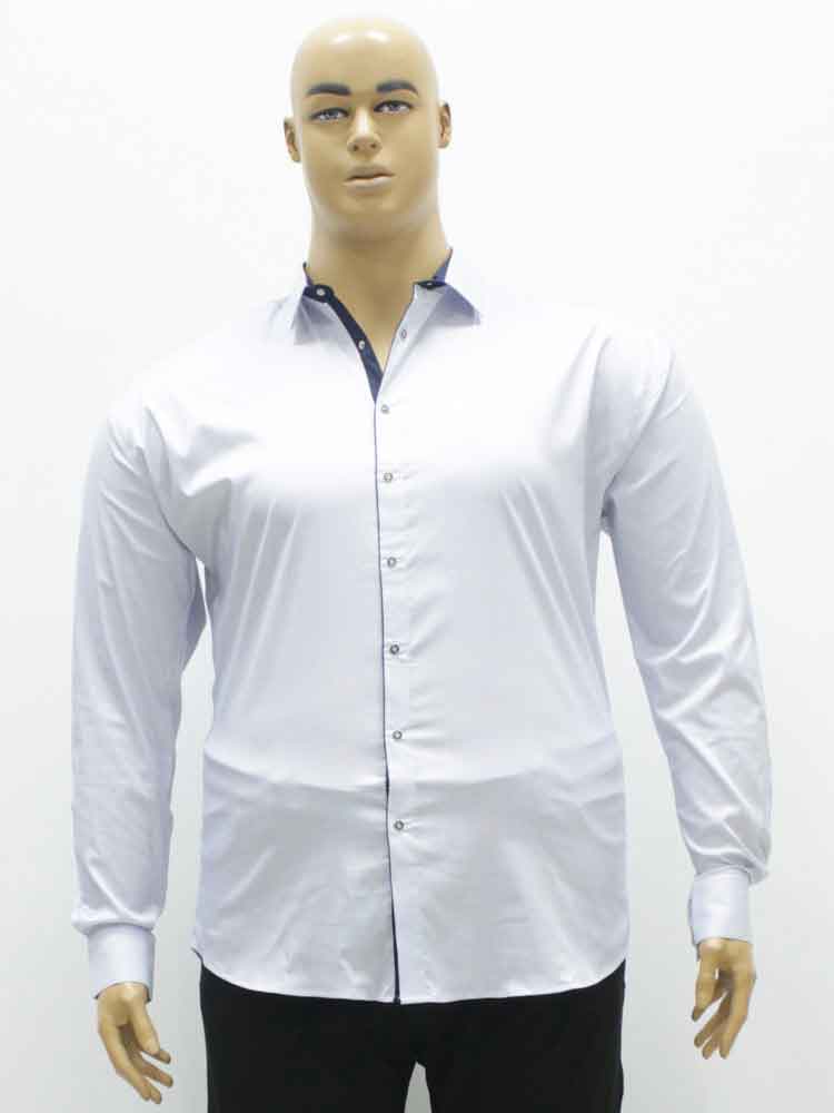 Сорочка (рубашка) мужская из мерсеризованного хлопка стрейчевая на кнопках большого размера. Магазин «Большой Папа», Луганск.