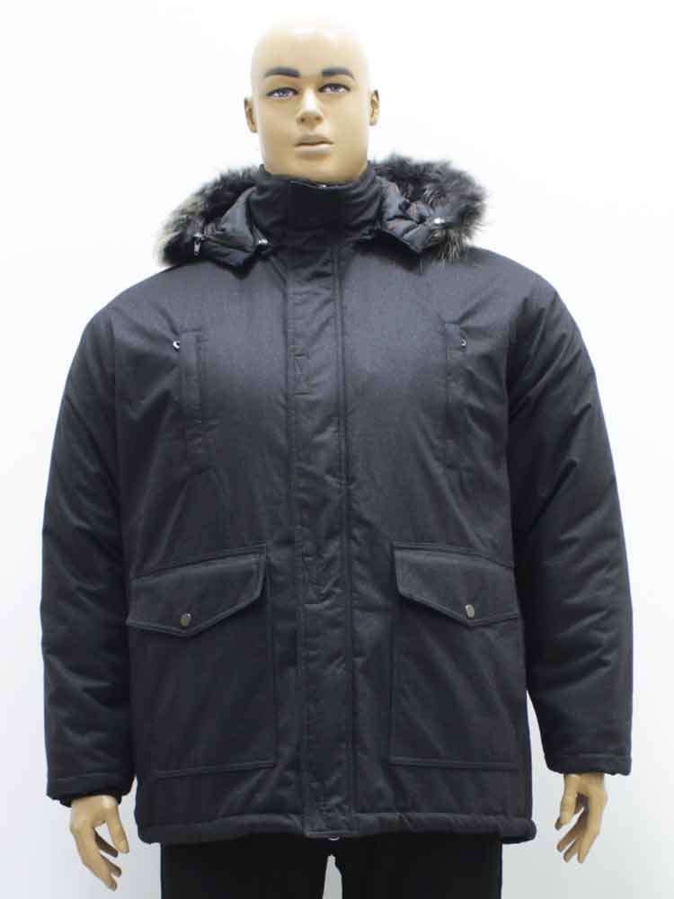 Куртка зимняя (аляска) мужская прямого кроя с капюшоном и съемной меховой опушкой большого размера. Магазин «Большой Папа», Луганск.
