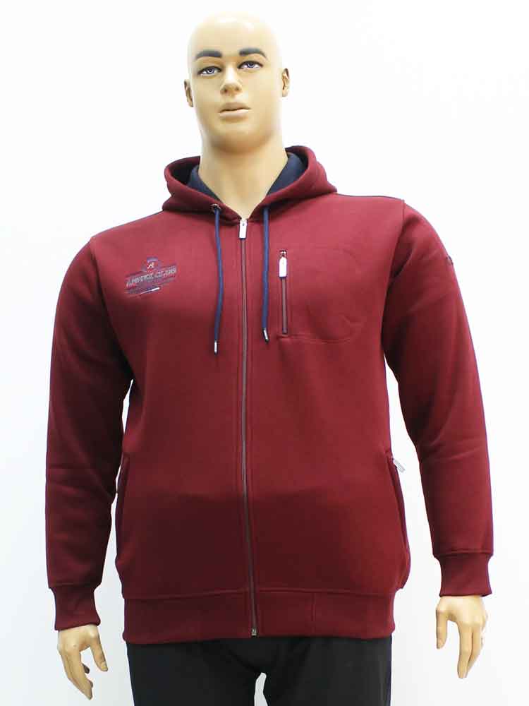 Кофта мужская спортивная из хлопка (тринитка) с капюшоном большого размера, 2021. Магазин «Большой Папа», Луганск.