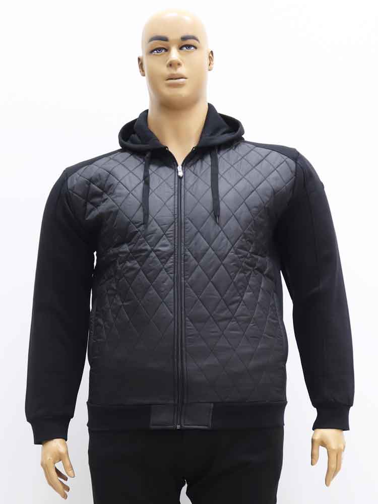 Кофта-куртка мужская комбинированная с капюшоном большого размера. Магазин «Большой Папа», Луганск.