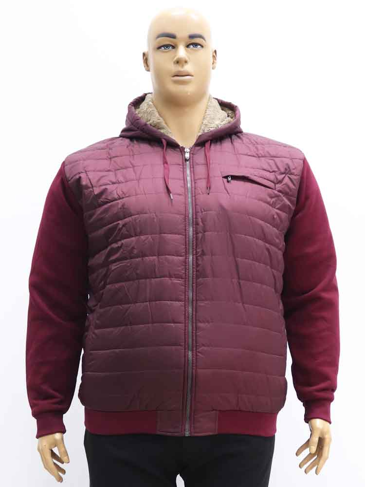 Кофта-куртка мужская комбинированная на подкладке из искусственного меха большого размера, 2021. Магазин «Большой Папа», Луганск.