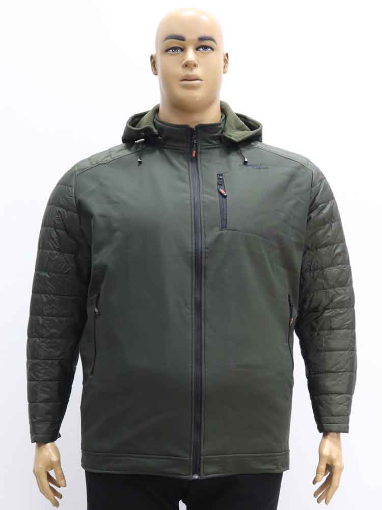 Куртка демисезонная мужская комбинированная с капюшоном (Softshell) большого размера. Магазин «Большой Папа», Луганск.