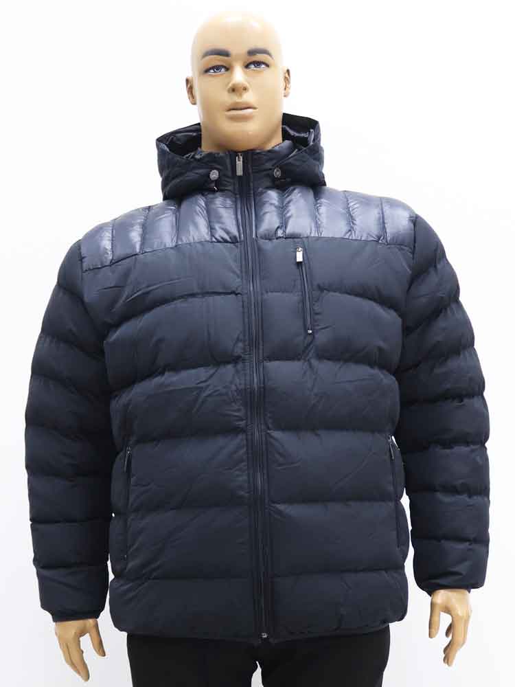 Куртка зимняя мужская комбинированная с капюшоном большого размера, 2021. Магазин «Большой Папа», Луганск.
