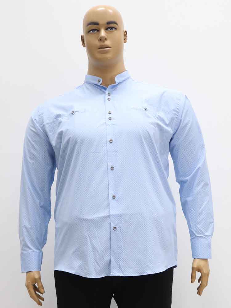 Сорочка (рубашка) мужская из хлопка с эластаном (вортник стойка) большого размера. Магазин «Большой Папа», Луганск.